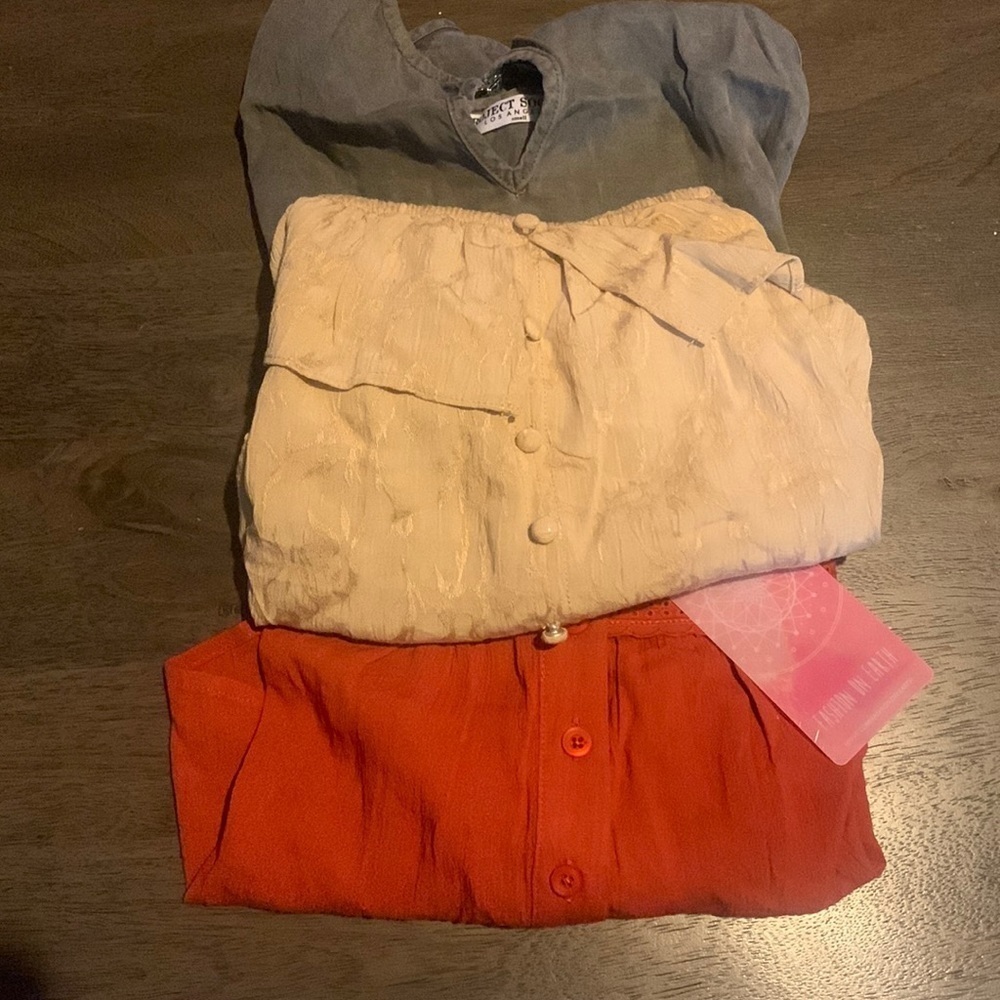 Bundle 3 Boho tops honey punch M project social S fashion on earth small